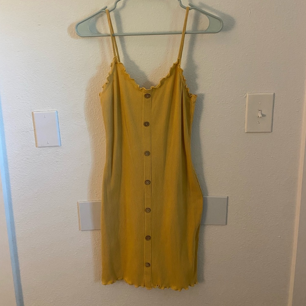Bright Yellow Fitted Minidress